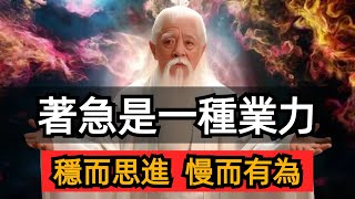 著急就是業力，很多因果都來源於此。著急就是你沒明白人生真相：穩而思進，慢而有為。分享10個減少著急業力發生的方法。 [upl. by Halbeib]