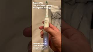 Oral B genius X electric toothbrush factory defect  indicator light up but no vibration [upl. by Etrem570]