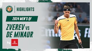 Zverev vs De Minaur Quarterfinal Highlights  RolandGarros 2024 [upl. by Eltsirc486]