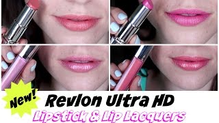 Revlon Ultra HD Lipstick amp Lip Lacquers  Swatches amp Review [upl. by Elam44]