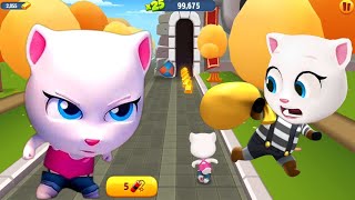 Talking Tom Gold Run Latest Update  Angela Pink Shirt amp Raccoon Boss In Strange Town [upl. by Craggie]