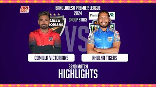 Comilla Victorians vs Khulna Tigers  Highlights  32nd Match  Season 10  BPL 2024 [upl. by Derraj85]