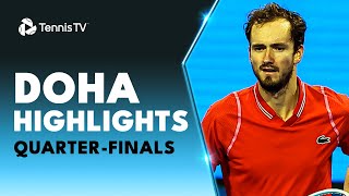 Medvedev Murray Rublev amp AugerAliassime All In Action  Doha 2023 QuarterFinals Highlights [upl. by Adalie4]