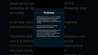 What is Firebase flutter fluttertutorial dart devcode fluttertips shorts [upl. by Fawcett]