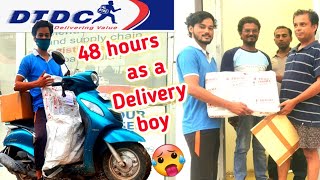 48 hours as a delivery boy  DTDC Courier  kitna paisa mila🤔 [upl. by Ahsein]