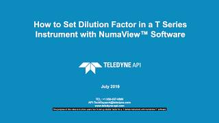 Setting Dilution Factor for a T Series Instrument with NumaView™ Software [upl. by Malloch706]