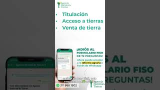 Así funciona el WhatsApp de la Agencia Nacional de Tierras [upl. by Redna]