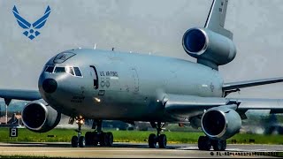 INCREDIBLE USAF McDonnell Douglas KC10A Extender at RAF Mildenhall [upl. by Lerraj]