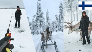 Pescuim la copca in Laponia  plimbare cu renii Mosului 🎅🏻  Finlanda [upl. by Lonyer779]