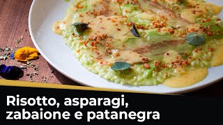 La ricetta del RISOTTO AGLI ASPARAGI con ZABAIONE e GUANCIALE  Primo piatto di Pasqua [upl. by Talley]