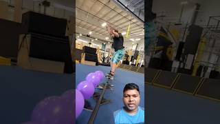 Amazing flapping balloon popping 🎈 parkour challenge jump funny tumbling cheer shorts [upl. by Arakat]