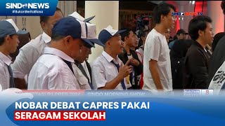 Unik Pendukung Ganjar Nobar Debat Capres Pakai Seragam Sekolah [upl. by Daniele357]