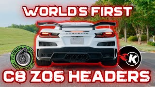 WORLDS FIRST C8 Z06 Corvette Headers with Cold Start and Revs [upl. by Adnamaa480]