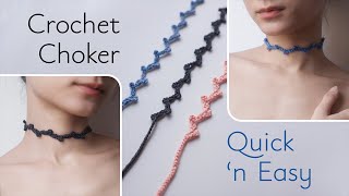 Crochet Choker Tutorial  Absolute Beginner Friendly  QUICK n EASY [upl. by Joerg]