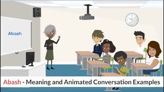 Abash  Meaning with animated conversation examples in english [upl. by Anirdua]