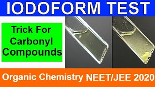 Class 12 Organic Chemistry  Iodoform Test  Test for Carbonyl Compounds  NEET 2020  JEE 2020 [upl. by Eras]