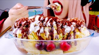 ASMR GIANT ICE CREAM SUNDAE Eating Sounds Christmas Series [upl. by Airotahs]