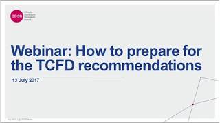 Webinar How to prepare for the TCFD recommendations [upl. by Ecirad]