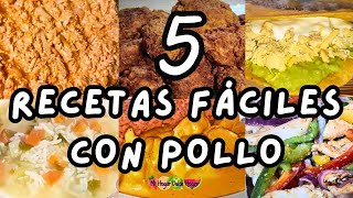 ✅5 RECETAS FÁCILES CON POLLO parati mihogardulcehogar fyp recetassincarne recetasconpollo [upl. by Rawna]