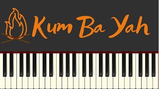 Easy Piano Tutorial Kum Ba Yah with chords free sheet music [upl. by Peirsen22]