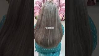 Ash Grey Highlights on Brown Hair  Ash Hair Color Highlights shortsvideo ashhaircolor [upl. by Dnomyar]