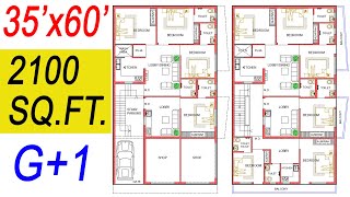 G1 House Plan  35x60 House Plans East Facing  2100 Square Feet House Plans  35 by 60 ka Naksha [upl. by Gunilla]