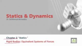 Statics and Dynamics  C3  L1  Rigid Bodies Equivalent Systems of Forces  1 [upl. by Kiri]