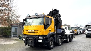 Iveco Trakker 410T41 8X4 Pritsche mit Schwerlast Kran PM 85026  Fly Jib J120420 [upl. by Naimaj465]