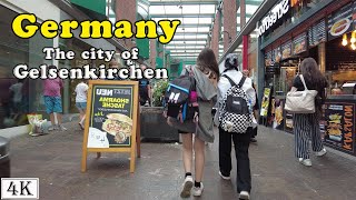 walking on downtown Gelsenkirchen state of North RhineWestphaliaNRW Germany [upl. by Gosney827]