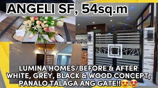 ANGELI SF 54sqmLUMINA HOMES BEFORE amp AFTER WHITE GREY BLACK amp WOOD CONCEPT PANALO TLGA [upl. by Mott]