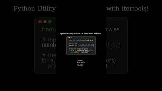 Python Trick Iterate Through a List in Pairs with itertools 🚀 [upl. by Amil]