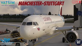 ✈️ LIVE VATSIM Flight  Eurowings A320  Manchester to Stuttgart  Callsign EWG74F [upl. by Acirahs115]