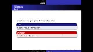 LaTeX texmaker Tutorial 14 Beamer Elementos básicos de una presentación  español 4n [upl. by Merwin]