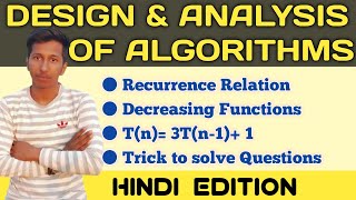 Recurrence relation  Recursion Tree Method  Explanation  Tn 3Tn11   By Shivansh  Hindi [upl. by Guimond]