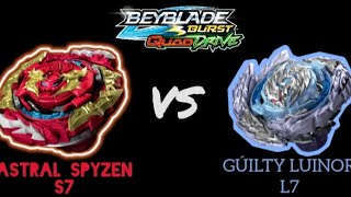 BEYBLADE BURST QuadDrive  Astral Spryzen VS Guilty Lúinor  Hasbro Gaming [upl. by Anihta]