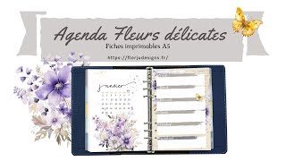 Agenda 2024 Fleurs Délicates fiches imprimables en boutique [upl. by Nunci]