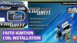 FAITO IGNITION RACING COIL 7400 TERAWATT UNIVERSAL DIY INSTALLATION  motovlog 7 [upl. by Halsy]