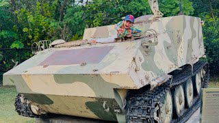 Ali Army tank me phans gaya 😳  living in real Army tank 😱 [upl. by Acenahs648]