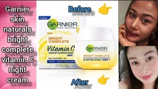 Garnier Skin Naturals Vitamin C Night Cream🌃🕋 cream nightcream vitaminc garnier skincare skin [upl. by Tonry]