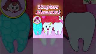 ¡Limpiando los Dientes de los Cuatro Elementos 🌊🔥🌱🌬️ elements teethcleaning funny pappercraft [upl. by Ayahc689]