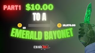 CSGOROLL 10 COINS TO AN EMERALD M9 BAYONET  PART 1 [upl. by Mandel]