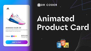 How to create Animated Product Card template with source codes with HTML CSS and Javascript [upl. by Urina]