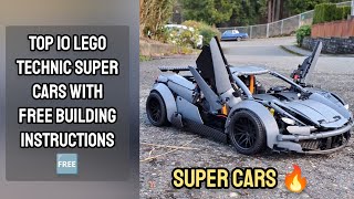 Top 10 LEGO Technic Super Cars With Free Building Instructions 🆓 [upl. by Atreb]