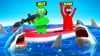 Defeat The SHARKS or GET EATEN Gang Beasts [upl. by Salocin]