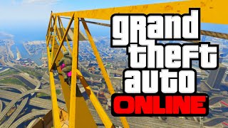 Crazy Crane Jumps GTA V Funny Moments [upl. by Narmi]