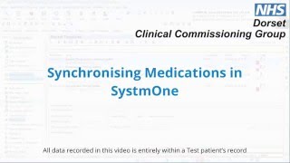 Synchronising Medications in SystmOne [upl. by Chung]