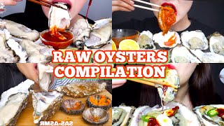 ASMR GIANT OYSTERS KETCHUP  LEMON NO TALKING  Giant Spicy Fresh Raw Oysters [upl. by Shantha571]