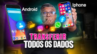 Como PASSAR DADOS do ANDROID para IPHONE  Passo a Passo [upl. by Elish455]