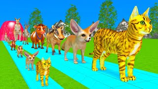 Paint Animals DuckTigerCowLionBuffaloGorillaElephantDinosaur Fountain Crossing Animal Game Ka [upl. by Allemat]