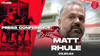 Nebraska Football Matt Rhule on new athletic director hire Huskers NFL Pro Day March 20 2024 [upl. by Elli]